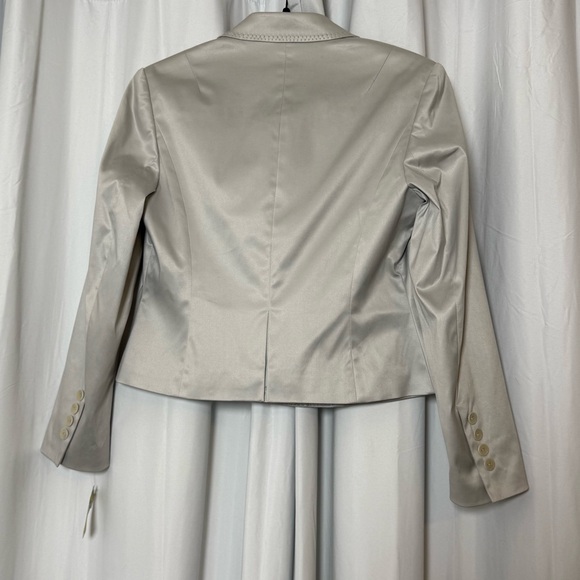 Talbots Cropped Silk Blend Blazer Petite 6 NWT Gray - Picture 3 of 11